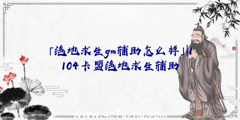 「绝地求生gm辅助怎么样」|1104卡盟绝地求生辅助